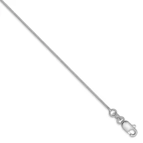 0.8mm, 14k White Gold, Octagonal Snake Chain Anklet or Bracelet