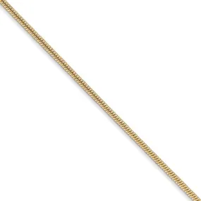 1.2mm 14k Yellow Gold Round Snake Chain Necklace