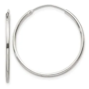 1.3mm, Sterling Silver, Endless Hoop Earrings - 25mm (1 Inch)