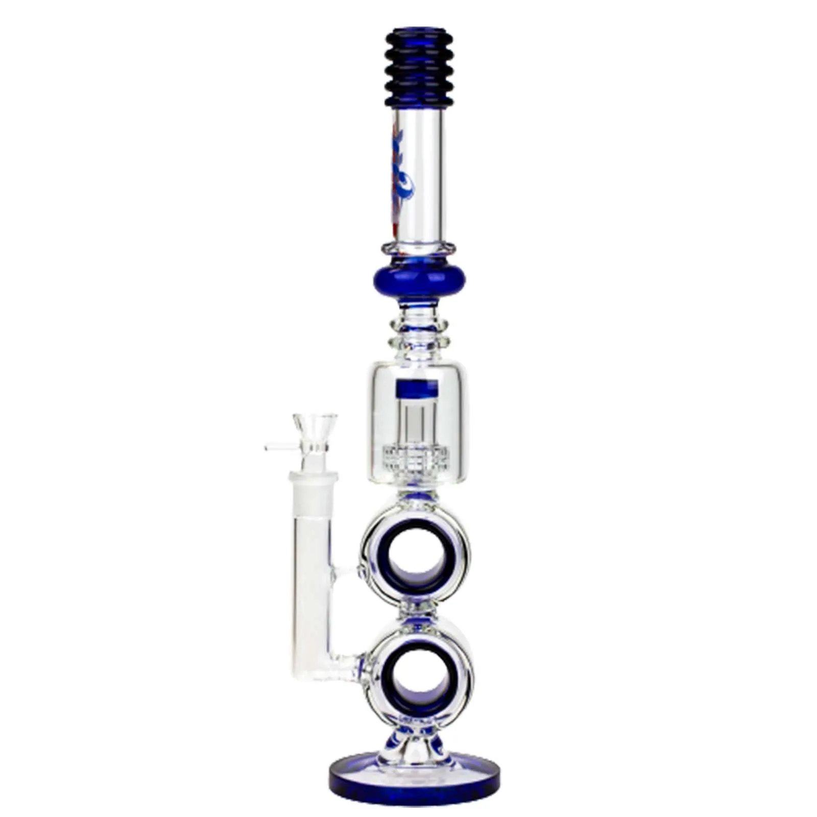 17" H2O Double Ring Glass Water Bong