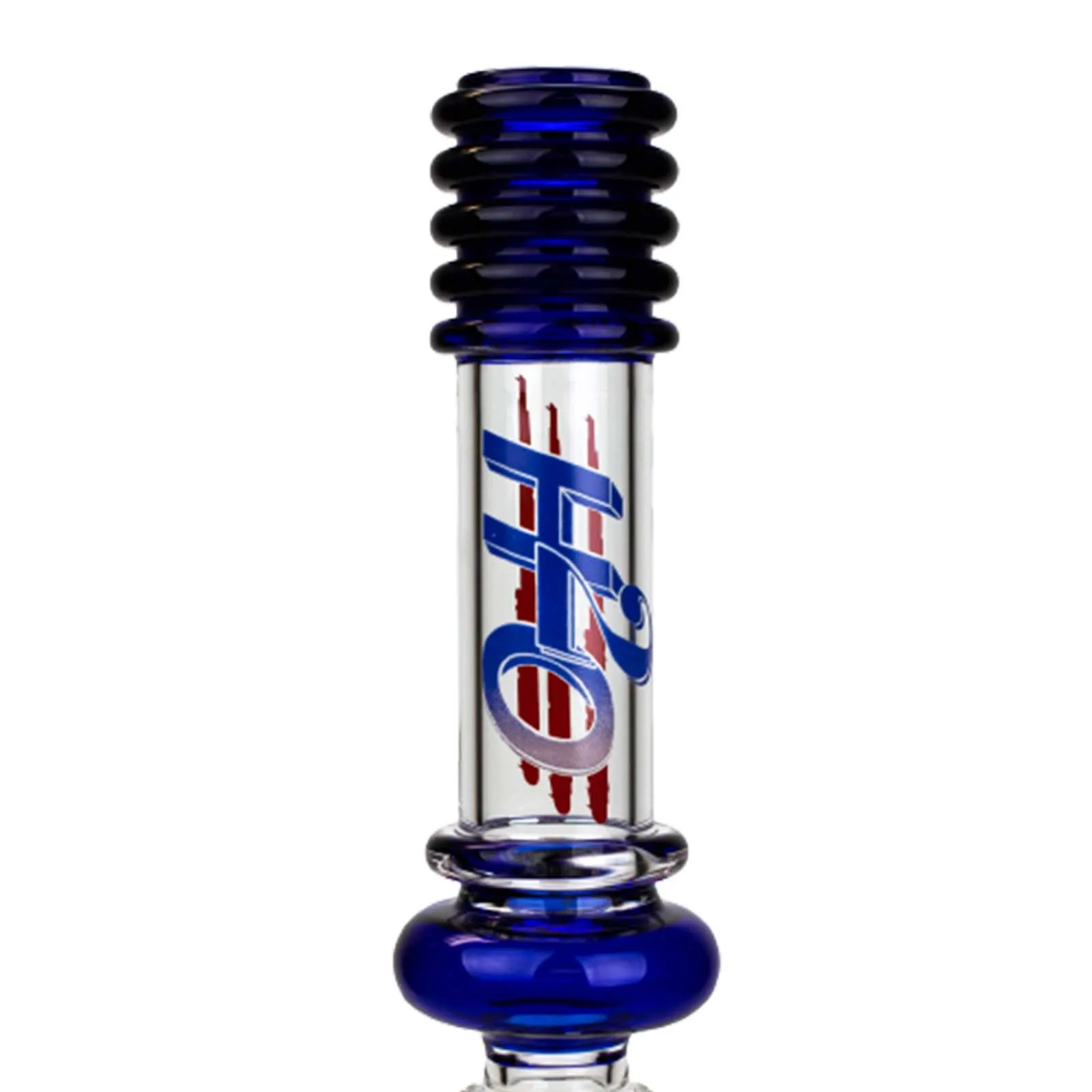 17" H2O Double Ring Glass Water Bong