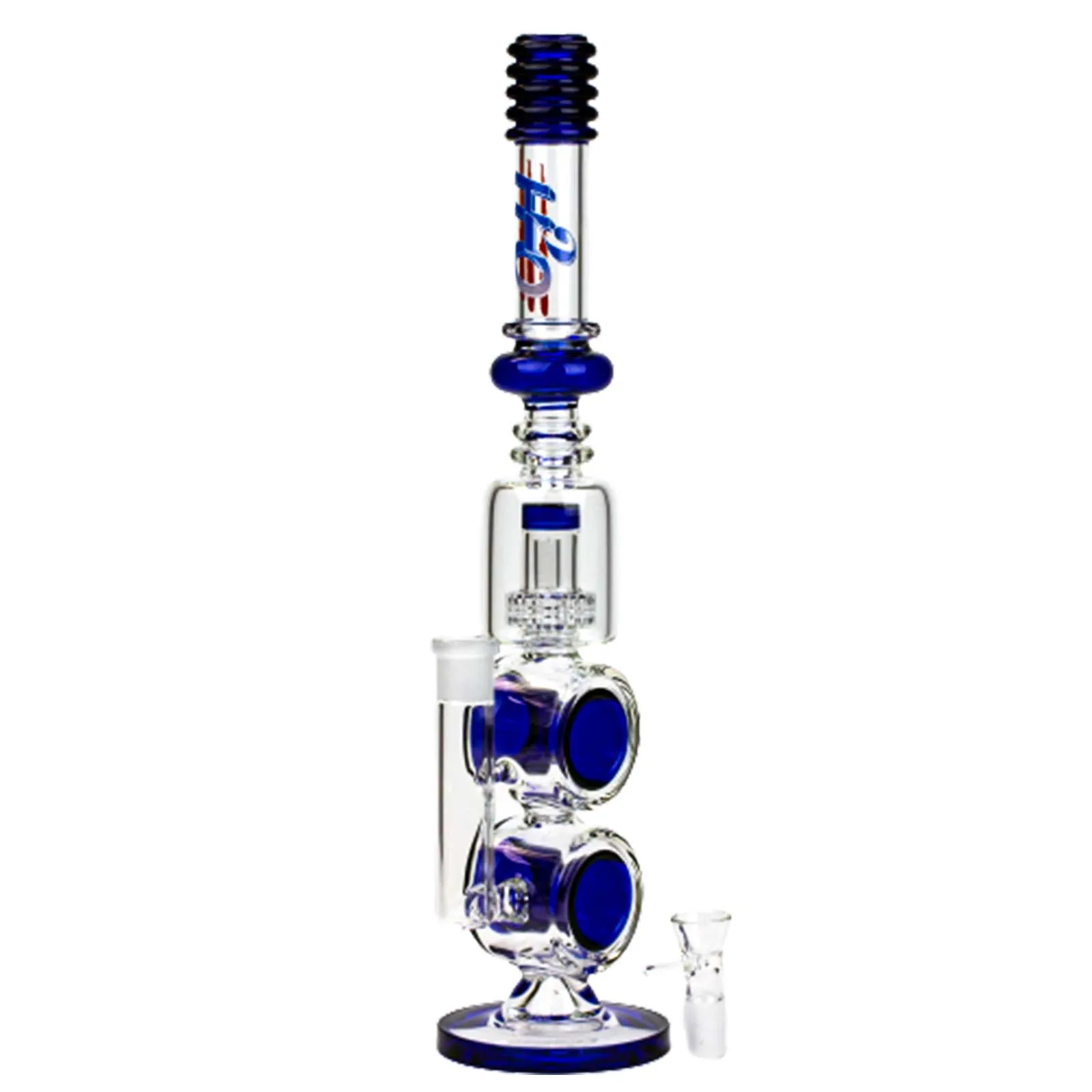 17" H2O Double Ring Glass Water Bong