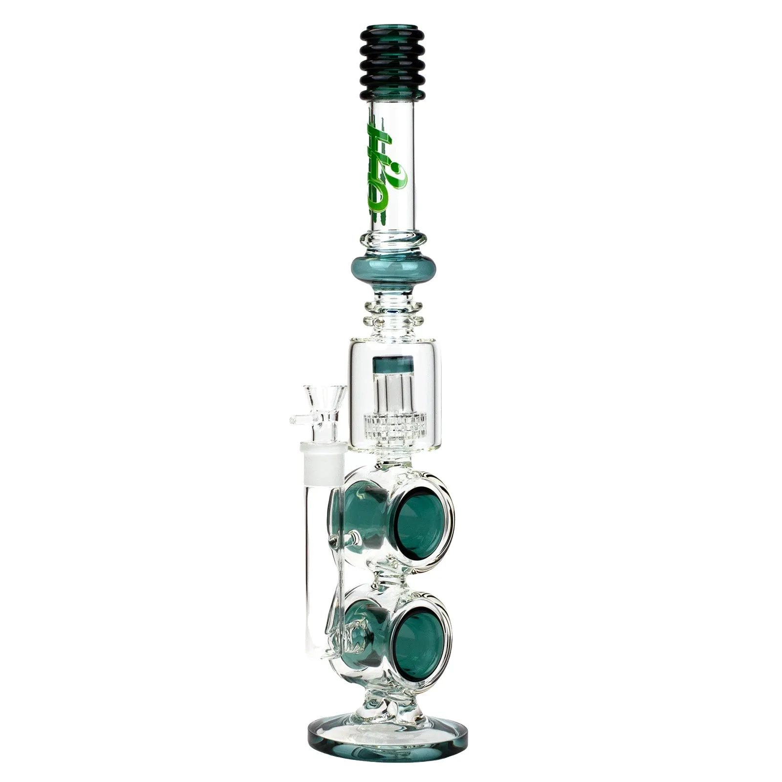 17" H2O Double Ring Glass Water Bong