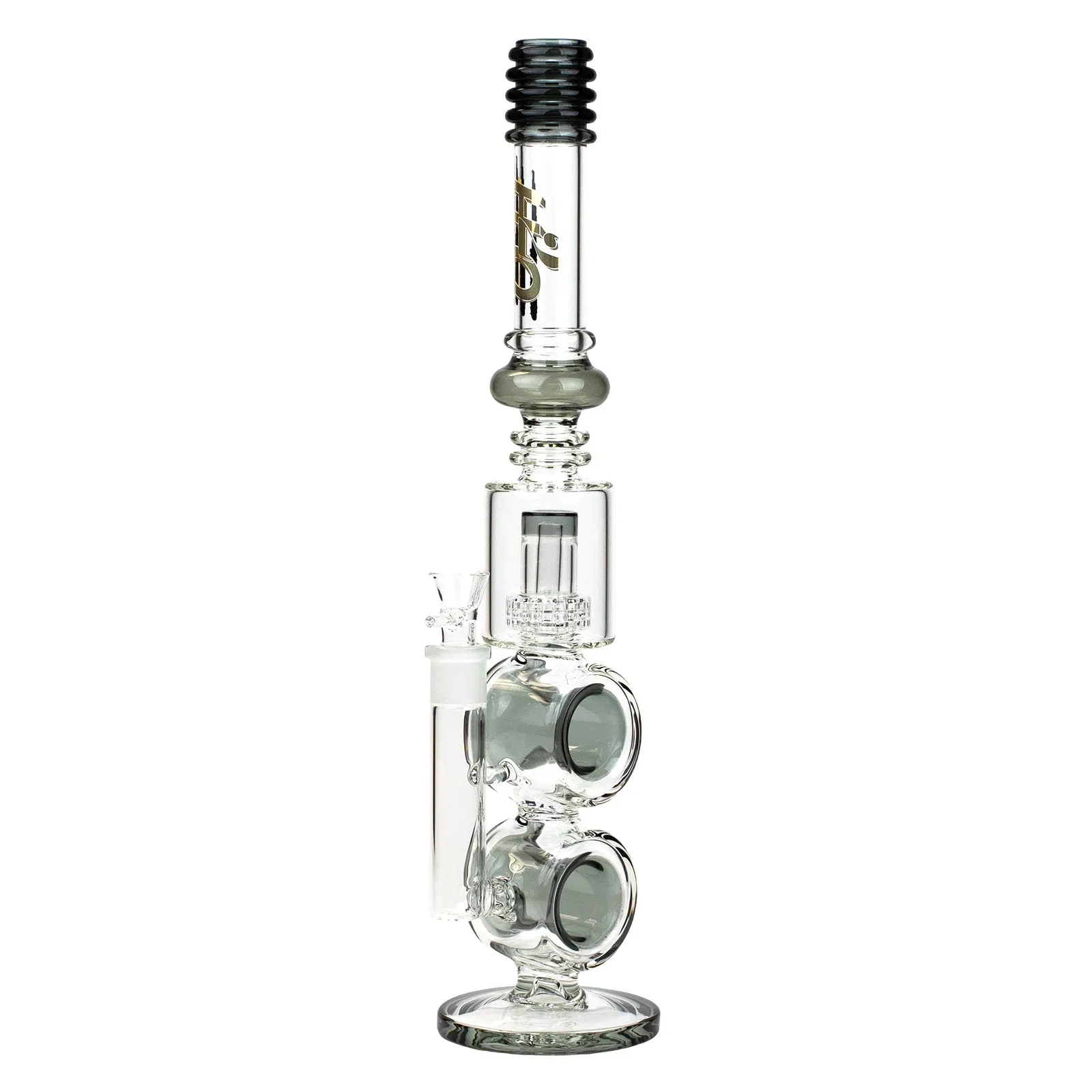 17" H2O Double Ring Glass Water Bong