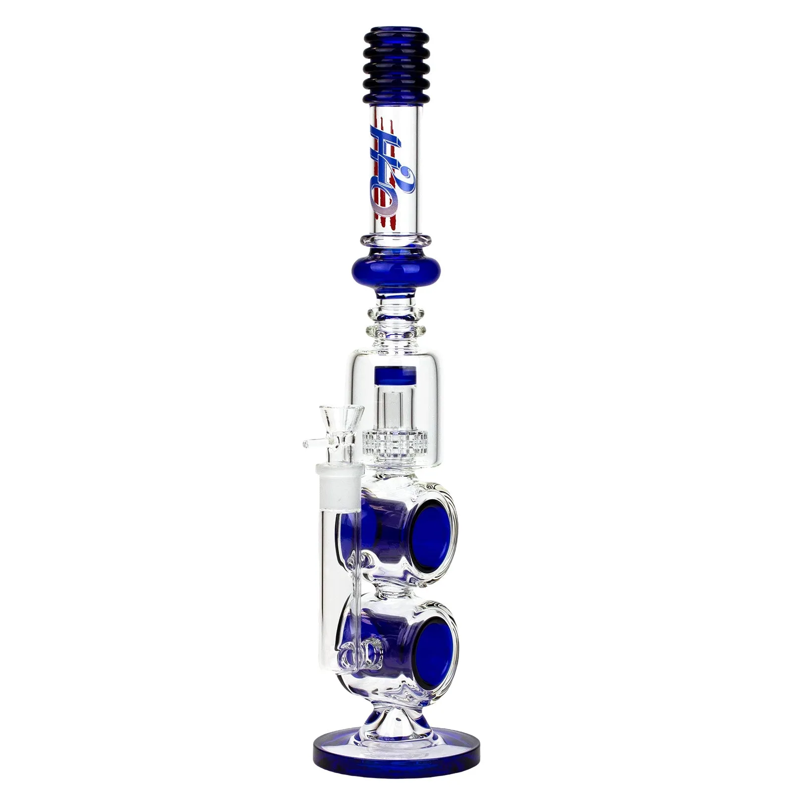 17" H2O Double Ring Glass Water Bong