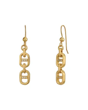 18Kt Gold Plated Cz Fancy Drop Earring