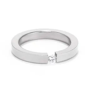 3MM Stainless Steel Floating Solitaire Ring