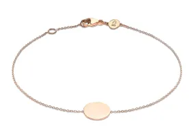 9K Rose Gold 10mm Disc Adjustable Bracelet 18cm-19cm