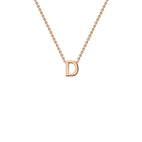 9K Rose Gold 'D' Initial Adjustable Letter Necklace 38/43cm