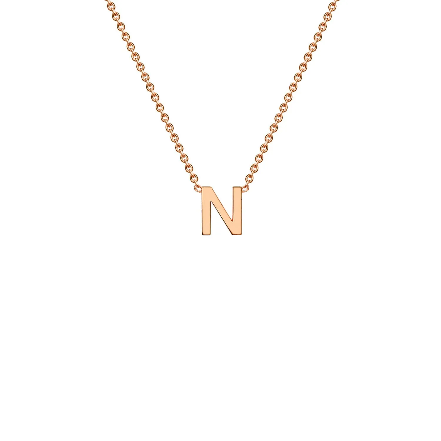 9K Rose Gold 'N' Initial Adjustable Letter Necklace 38/43cm