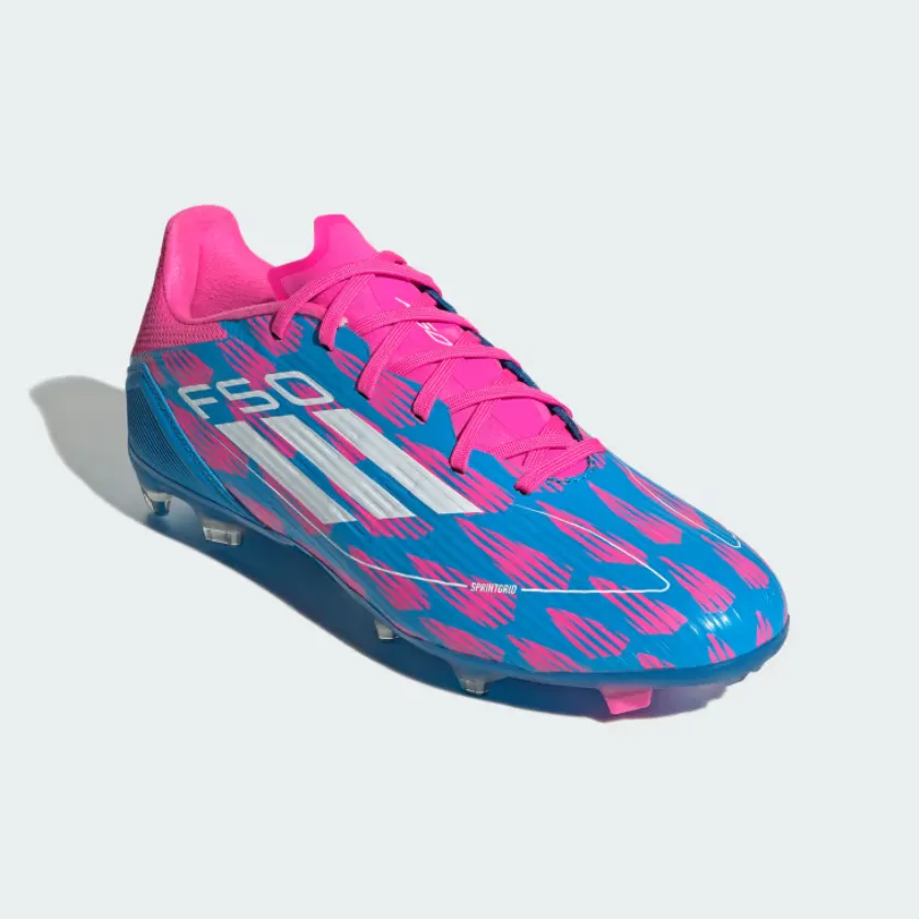 Adidas F50 League Firm/Multi-Ground Men's Football Shoes -Solar Blue/Cloud White/Solar Pink