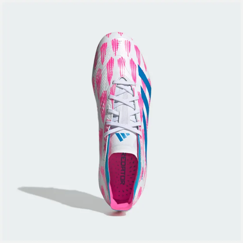 Adidas Predator League Firm Ground Men's Football Shoes -Cloud White/Solar Blue/Solar Pink