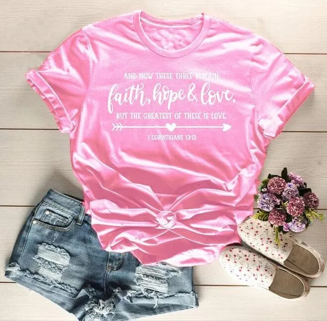 Arrow Faith Hope Love Christian Statement Shirt