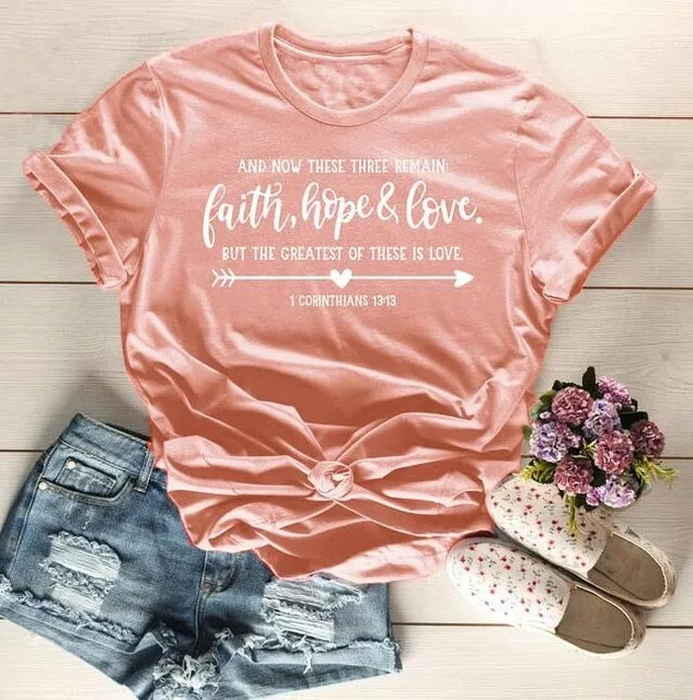 Arrow Faith Hope Love Christian Statement Shirt