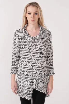 Asymmetrical Tunic with Buttons