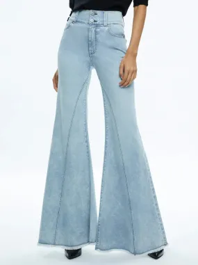 Beautiful Seamed Wide Leg Jean - Bleached