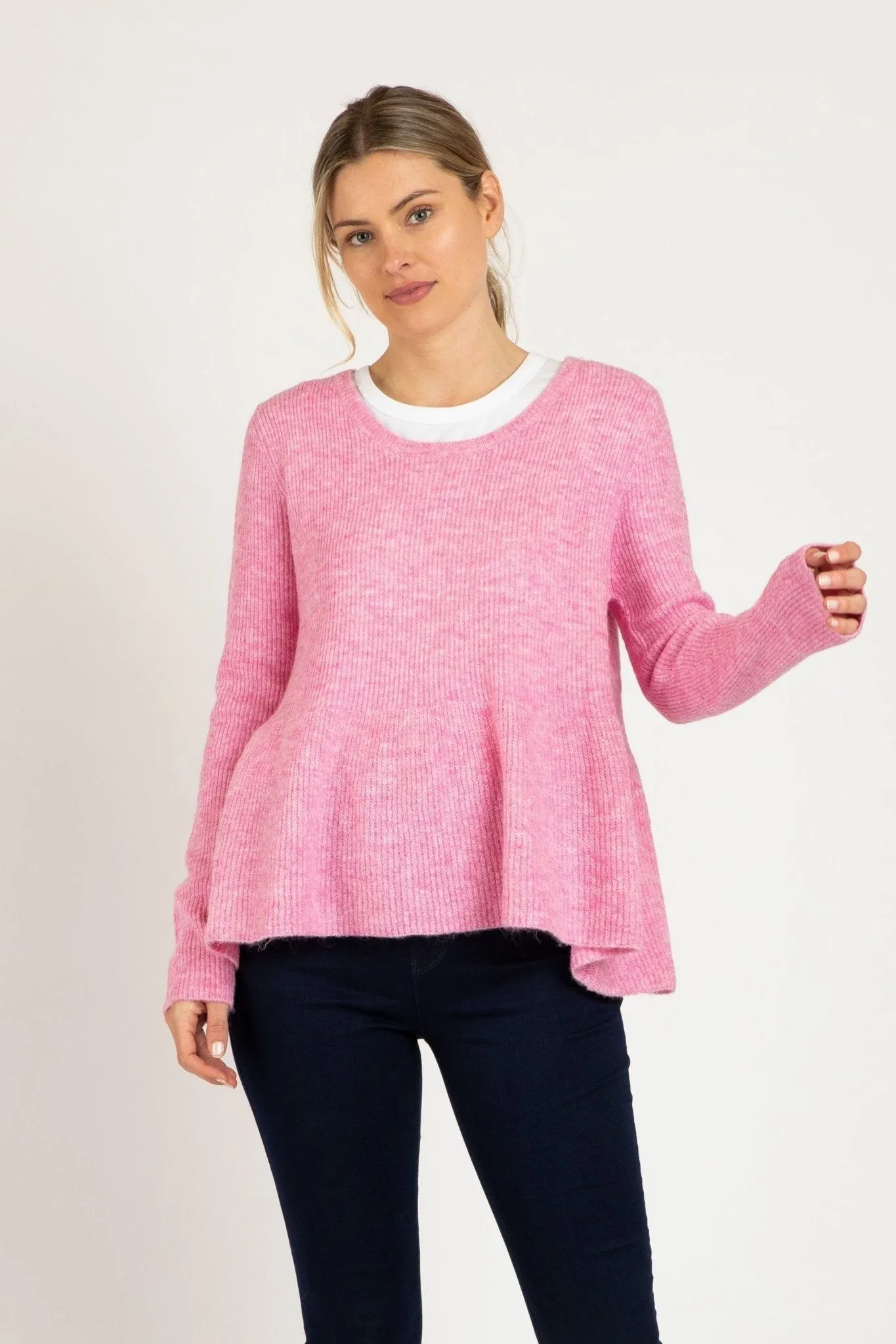 Betty Basics Lexi Knit Jumper in Floss Pink