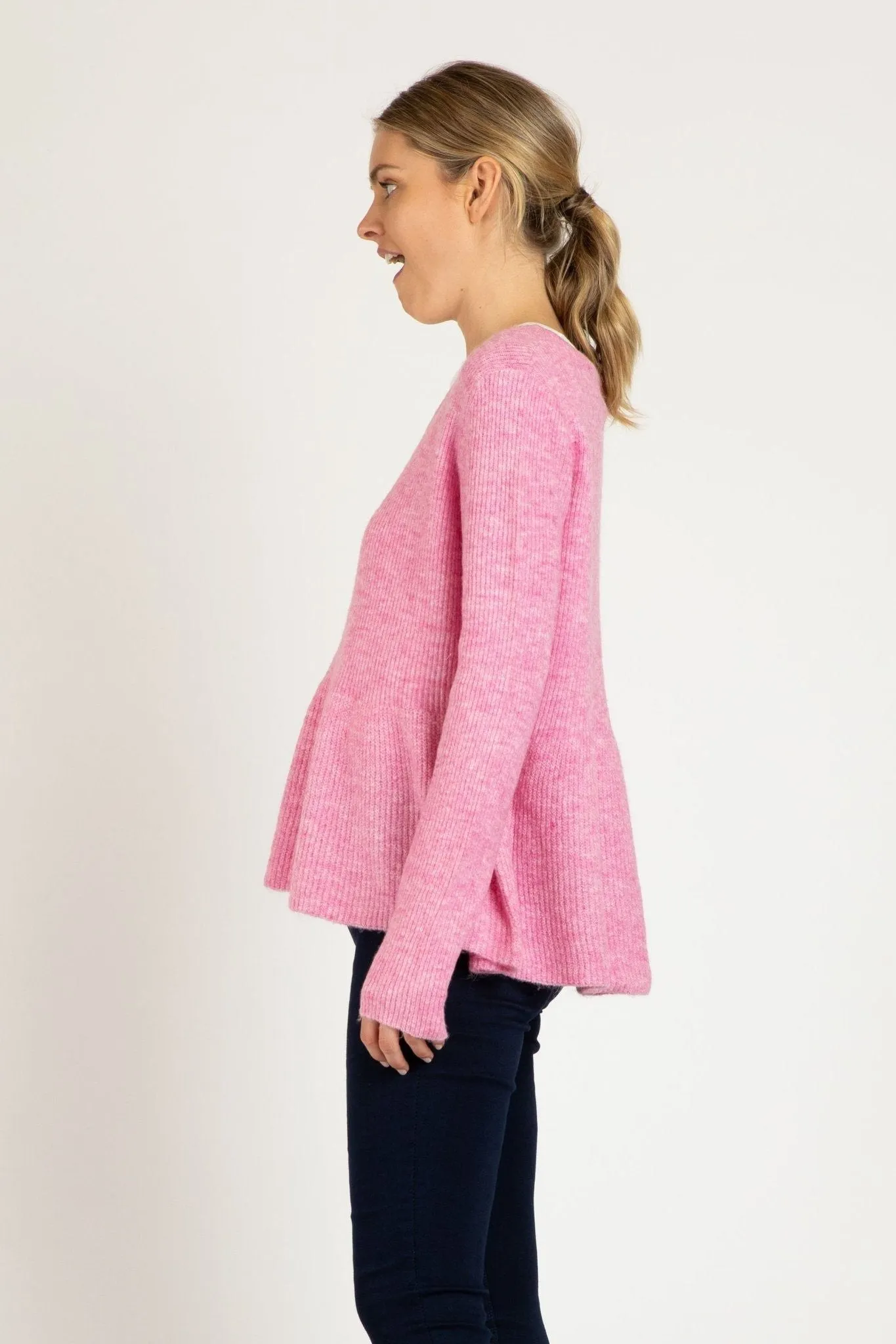 Betty Basics Lexi Knit Jumper in Floss Pink