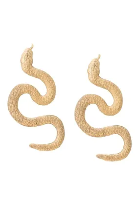 BIG SNAKE GOLD-PLATED EARRINGS