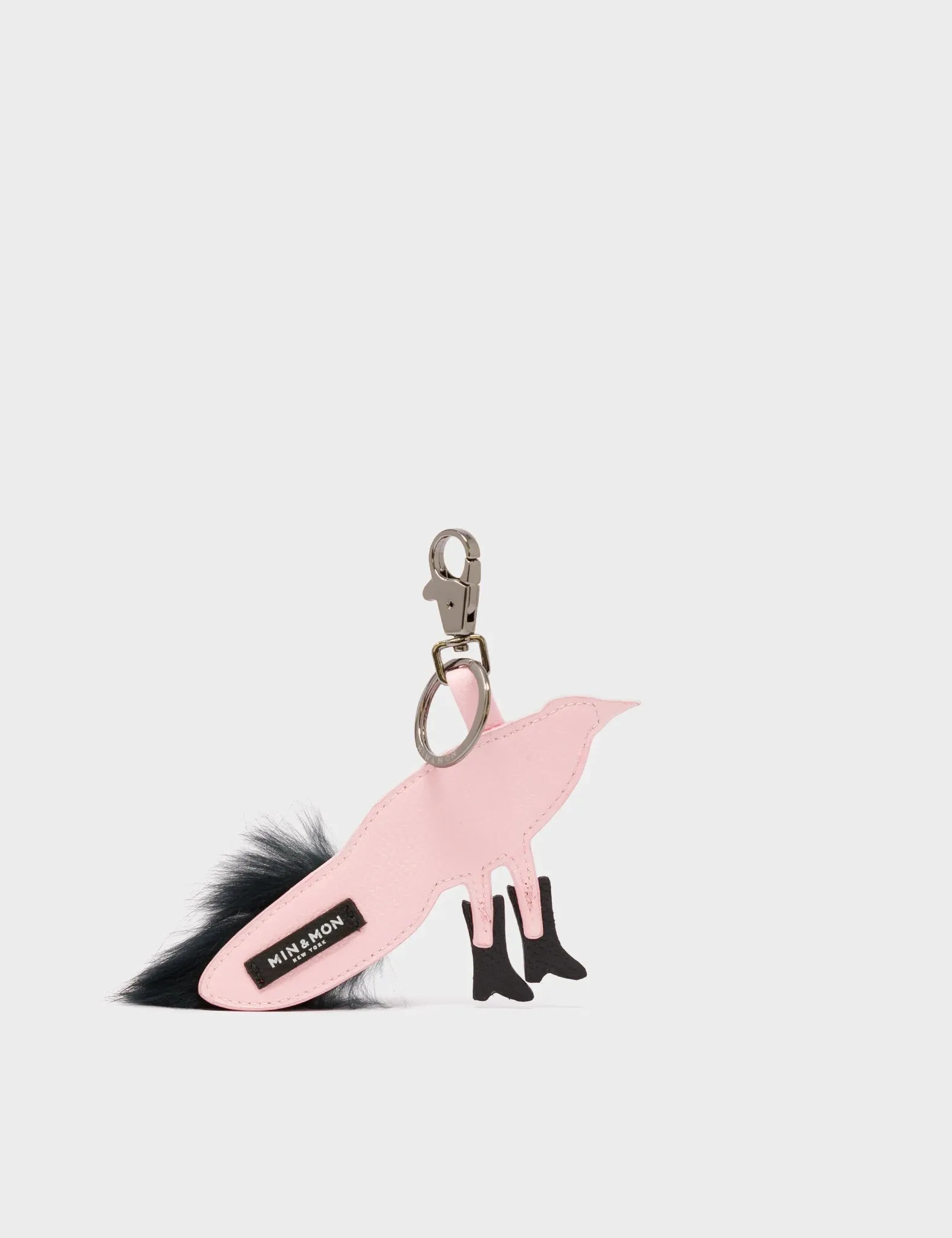 Bird In Boots Charm - Parfait Pink Leather Keychain