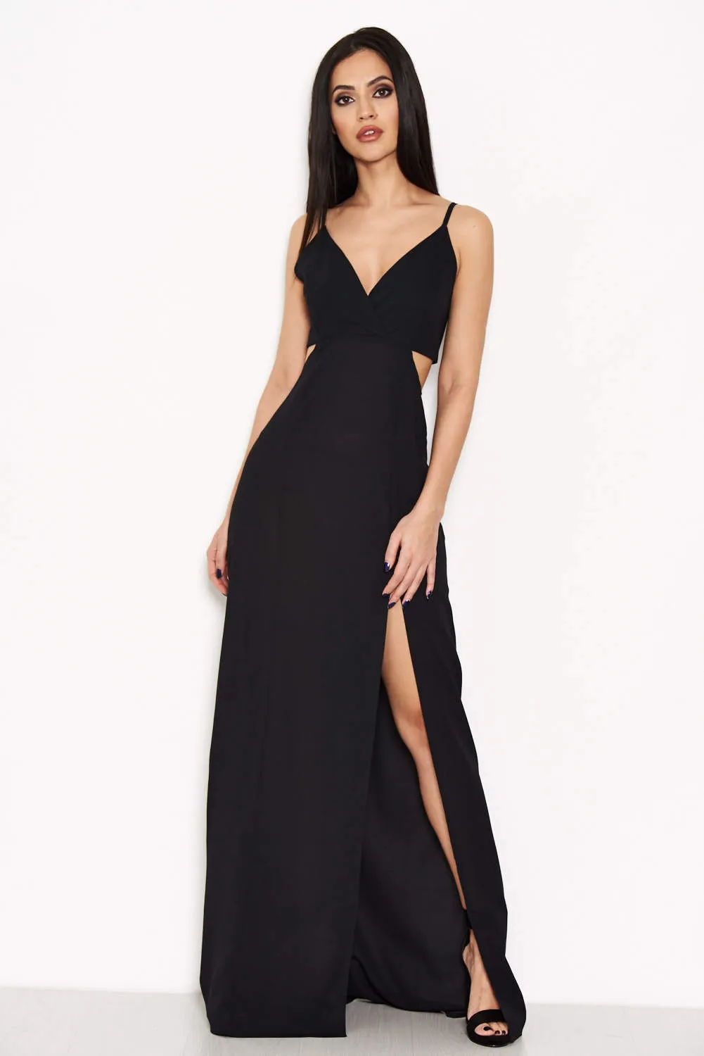 Black Cut Out Maxi Dress