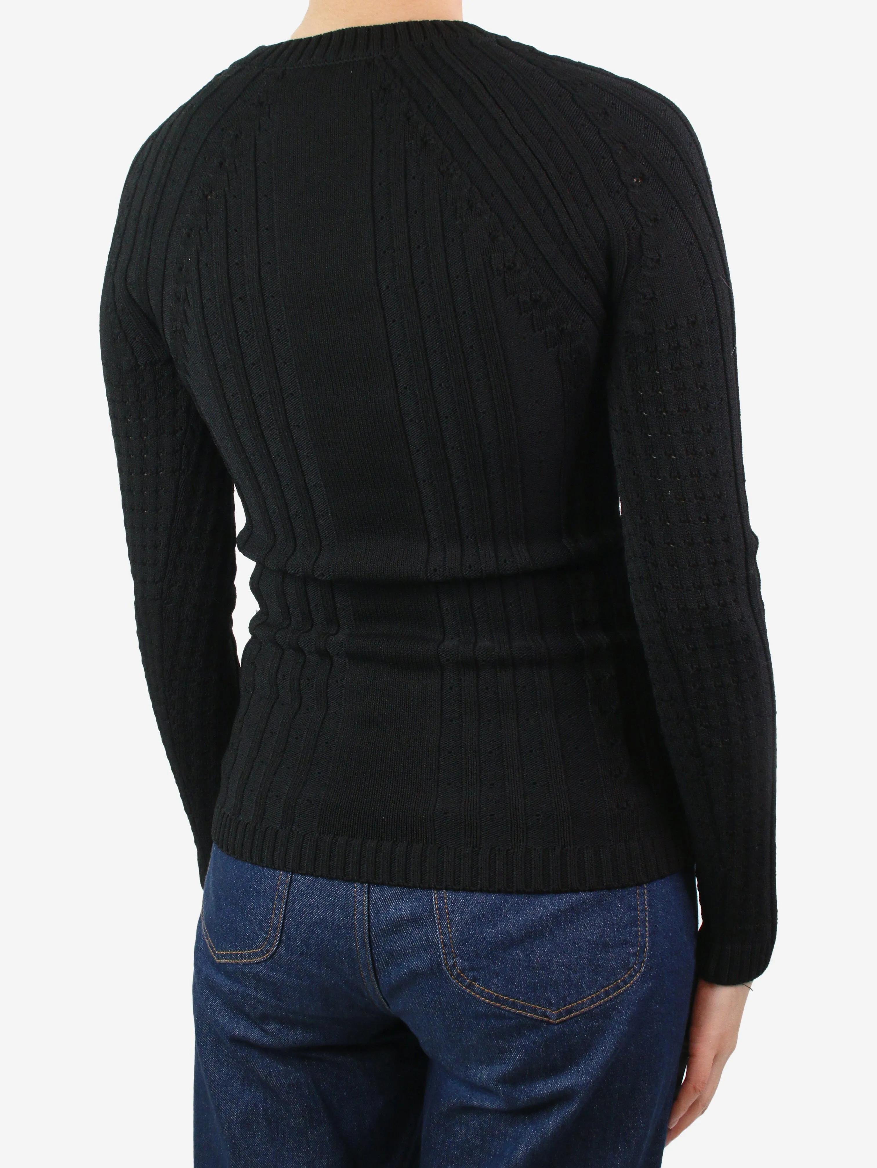 Black ribbed knit top - size S