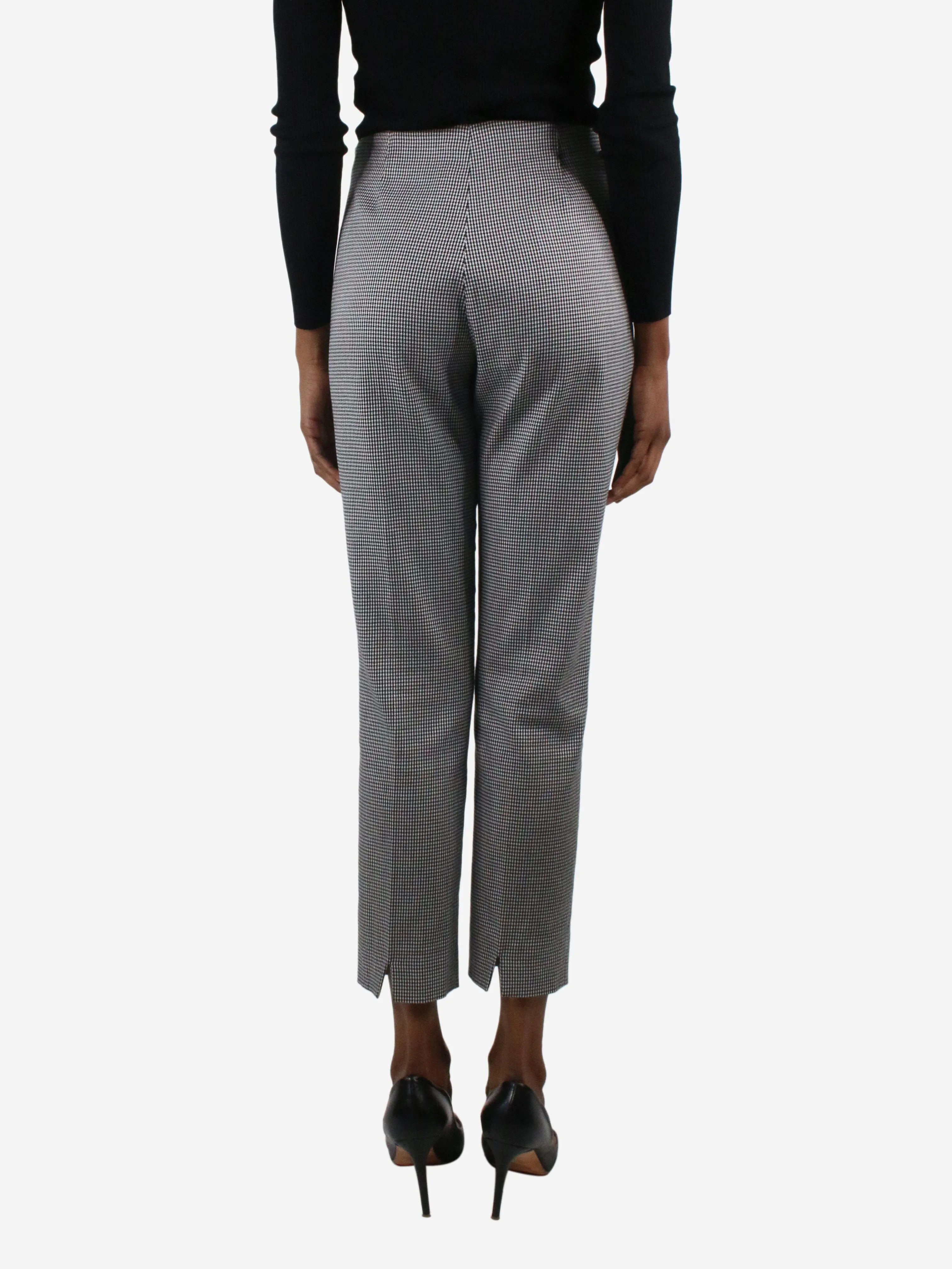 Black slim-leg checked trousers - size IT 40