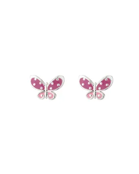 Carlton London 925 Sterling Silver Rhodium Plated Enamel Butterfly Stud Earring