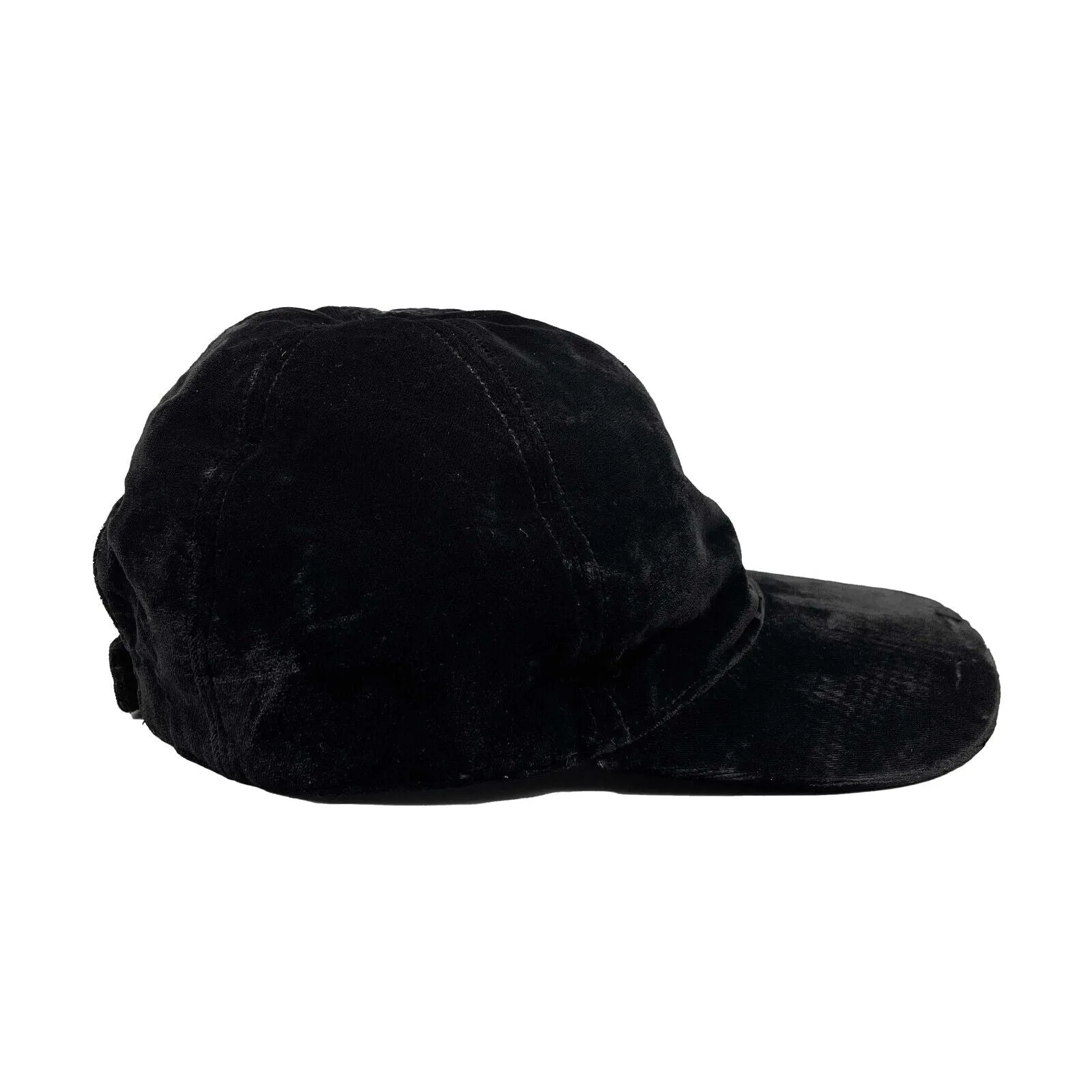 CHANEL - Interlocking CC Black Velour Baseball Hat - M