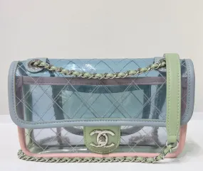 Chanel Mini Coco Splash PVC Flap Bag Blue/Green/Pink SHW