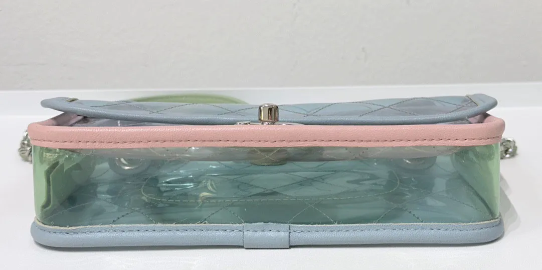 Chanel Mini Coco Splash PVC Flap Bag Blue/Green/Pink SHW