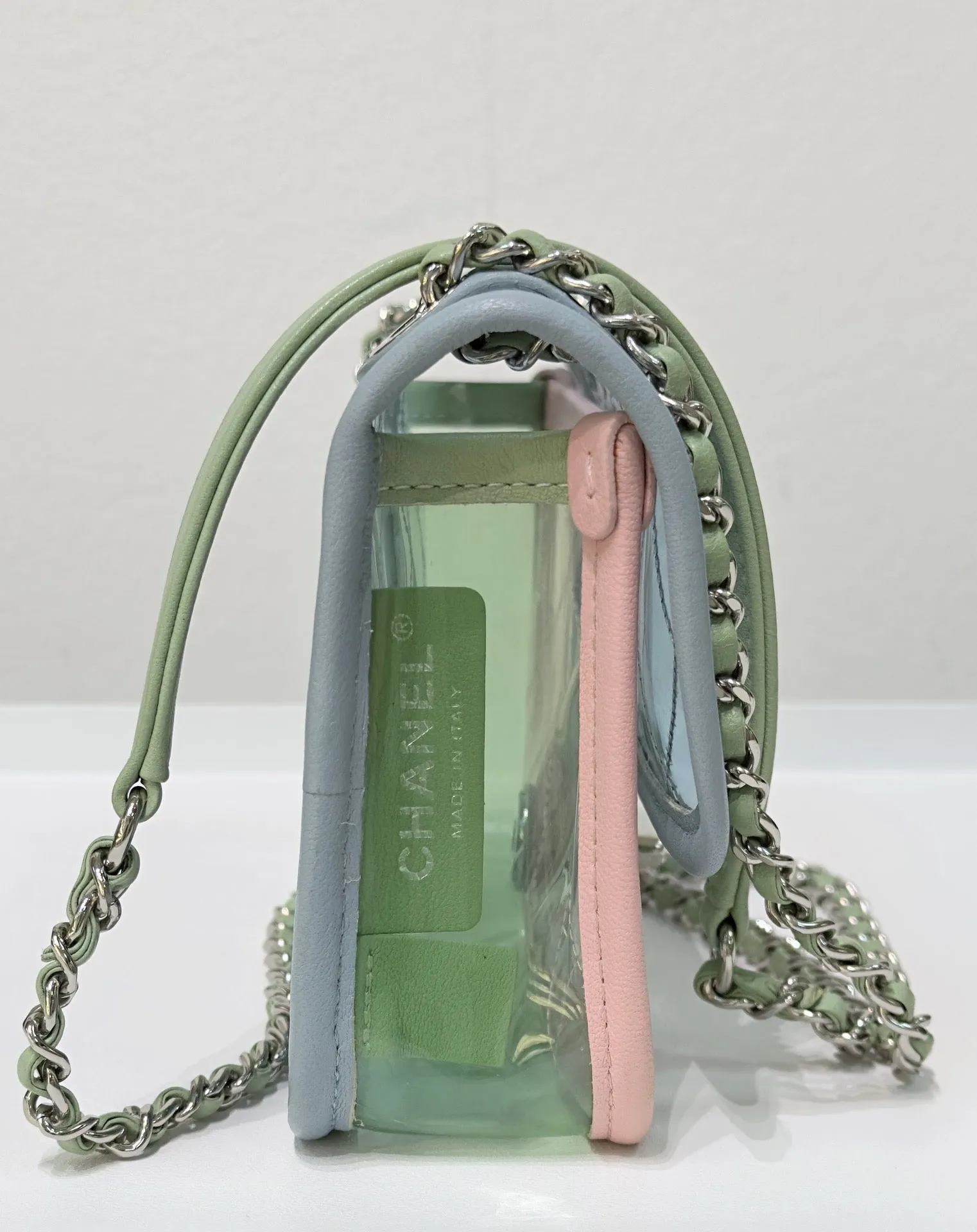 Chanel Mini Coco Splash PVC Flap Bag Blue/Green/Pink SHW