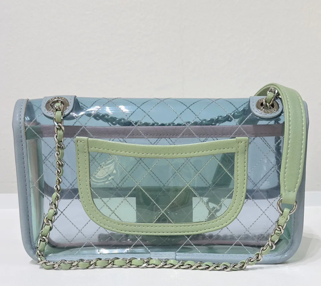 Chanel Mini Coco Splash PVC Flap Bag Blue/Green/Pink SHW