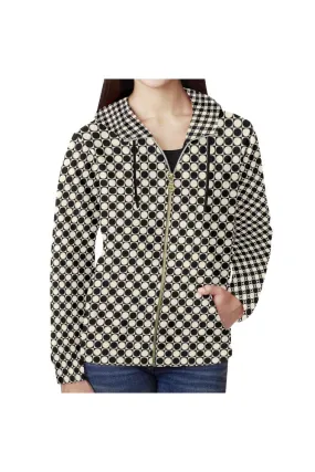 Circles in Squares All Over Print Full Zip Hoodie for Women (Model H14)