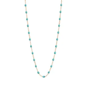 Classic Gigi Turquoise Green necklace, Rose Gold, 17.7"