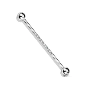 CNC Set Lined CZ Industrial Barbell - Clear