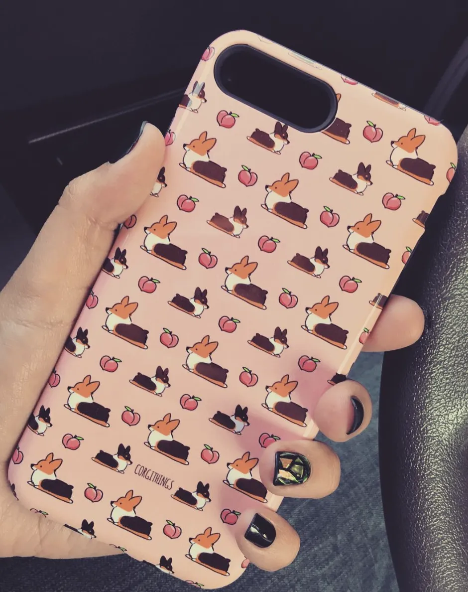 Corgi Sploot Peach Phone Case