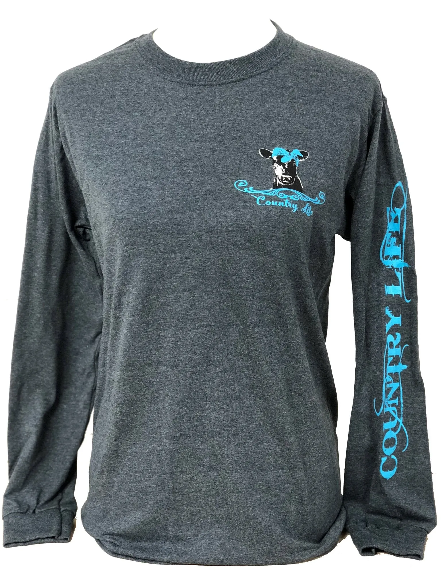 Country Life Preppy Blue Just Hanging Heifer Long Sleeve T-Shirt