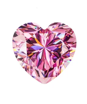 Fancy Pink Heart Cut Moissanite Stones