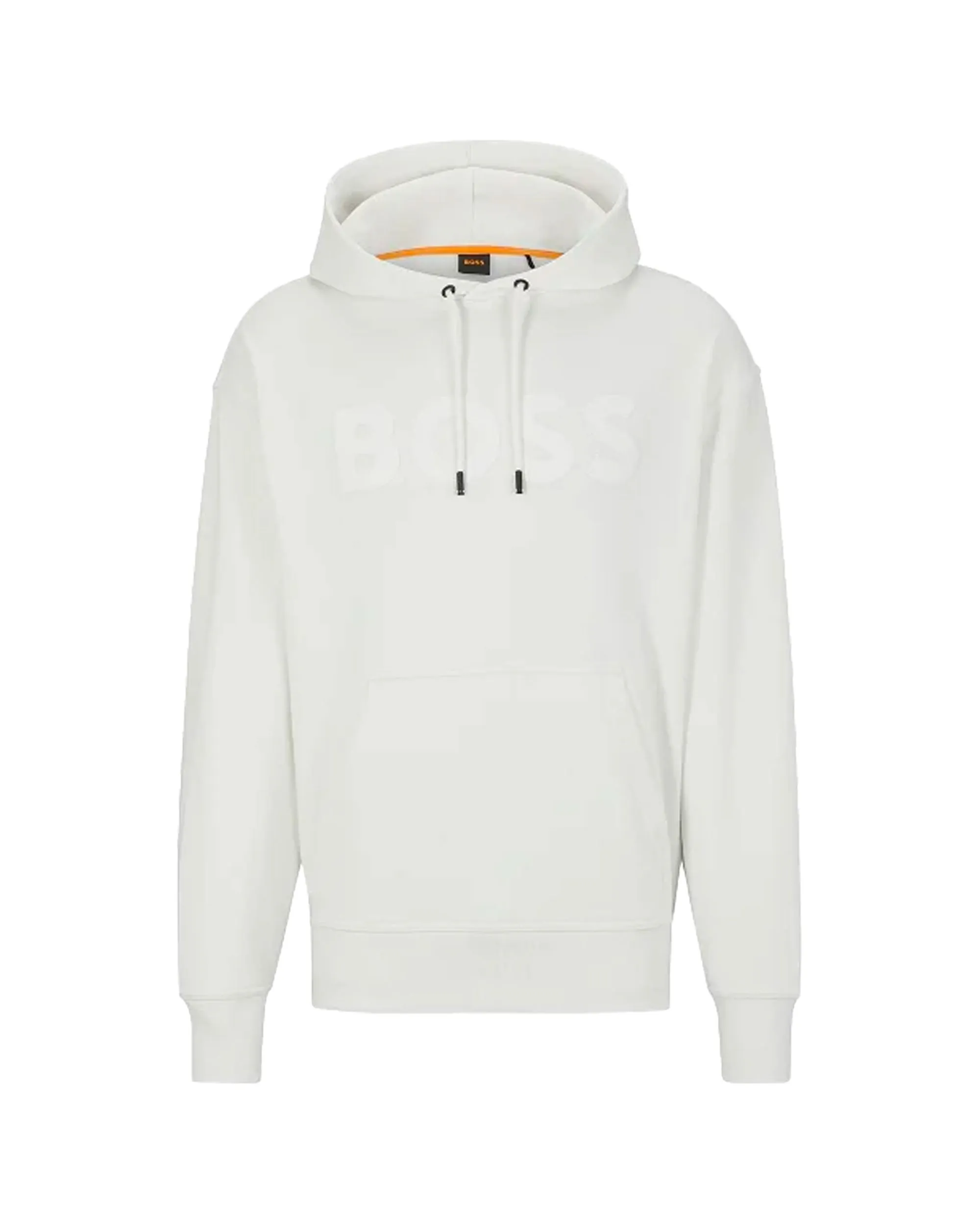 Felpa Uomo Boss Big Logo Bianco