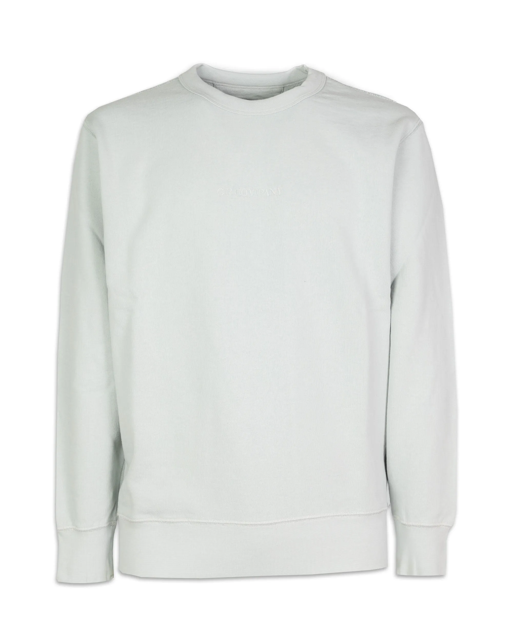 Felpa Uomo CP CompanyFleece Logo Sweatshirt Harbor Mist