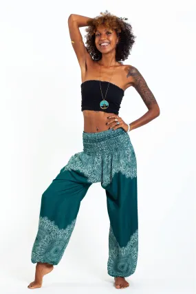 Floral Mandalas Women's Harem Pants in Teal