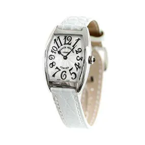 FRANCK MULLER CINTREES CURVEX WHITE LEATHER WOMEN WATCH 1752BQZSLVWHT