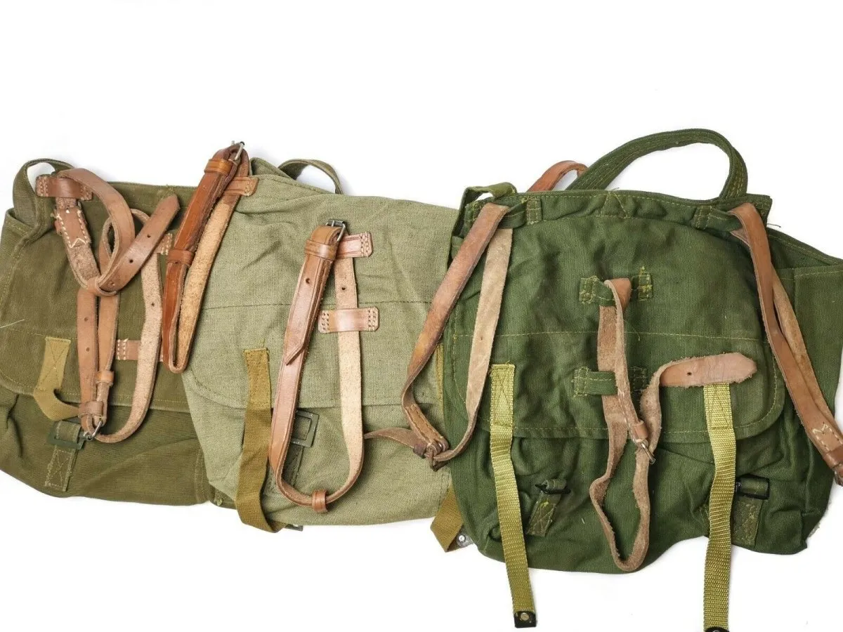 Genuine Romanian army bread bag military surplus Olive canvas haversack OD