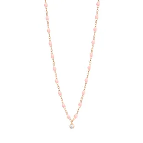 Gigi Supreme Classic 1 Diamond Necklace, Baby Pink, Rose Gold, 16.5"