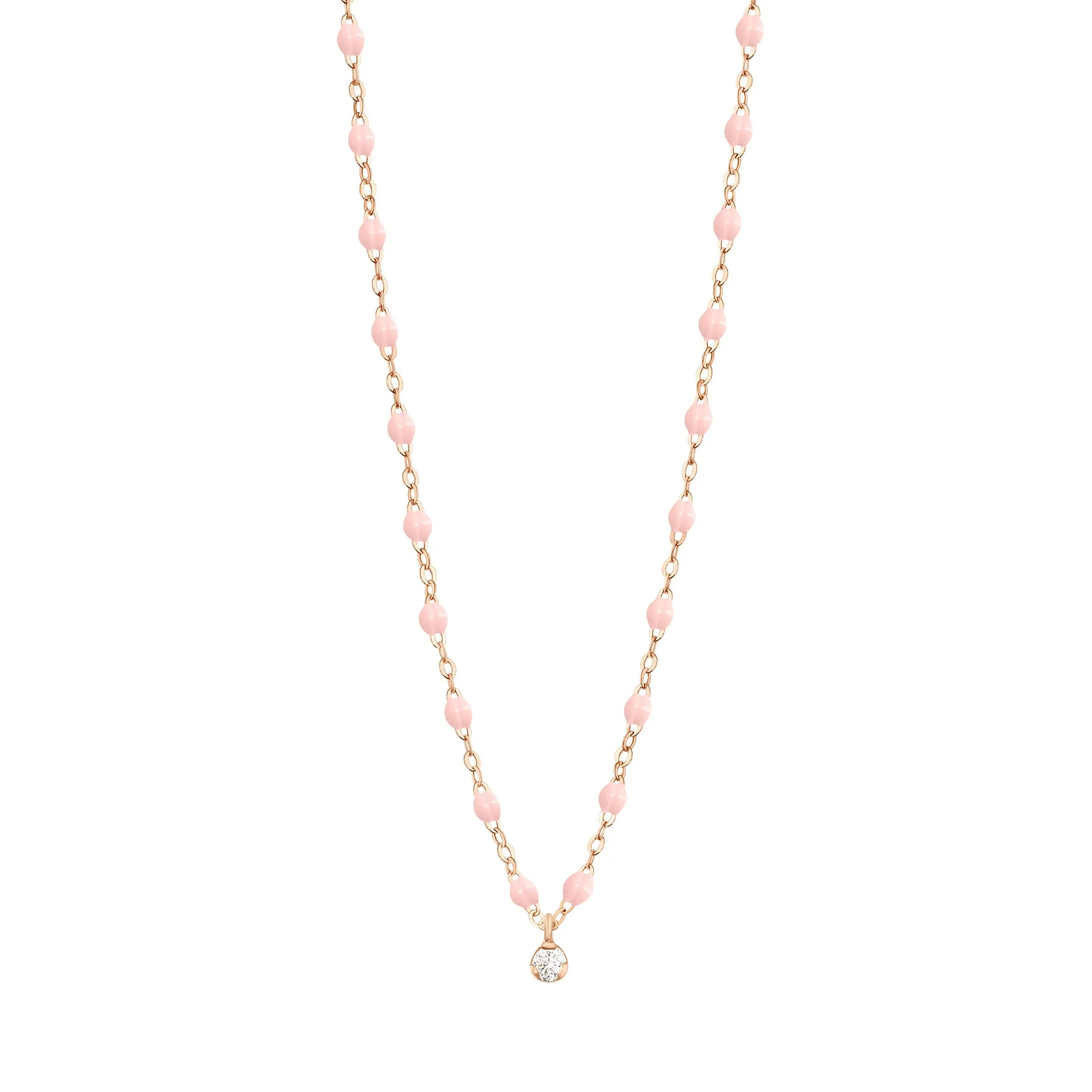 Gigi Supreme Classic 1 Diamond Necklace, Baby Pink, Rose Gold, 16.5"