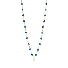 Gigi Supreme Classic 1 Diamond Necklace, Sapphire, Yellow Gold, 16.5"