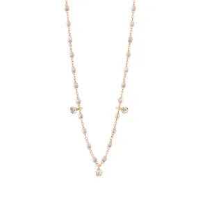 Gigi Supreme Classic 3 Diamond Necklace, Opal, Rose Gold, 17.7"