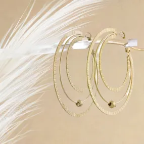 Gold Ball Hoop Earrings for Women