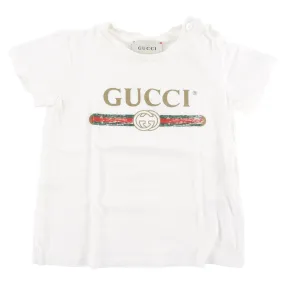 Gucci Baby White Logo Infant T Shirt - 12/18